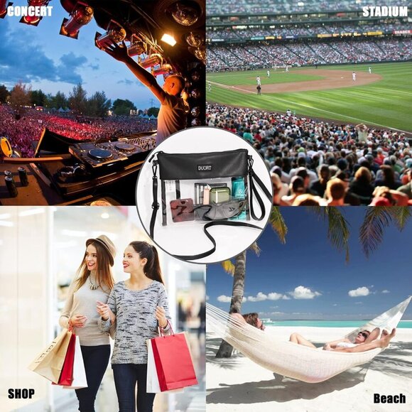 Clear Bag Stadium Approved, TPU Clear Purses Inside Pocket，Crossbody Bag Adjusta - Picture 6 of 6